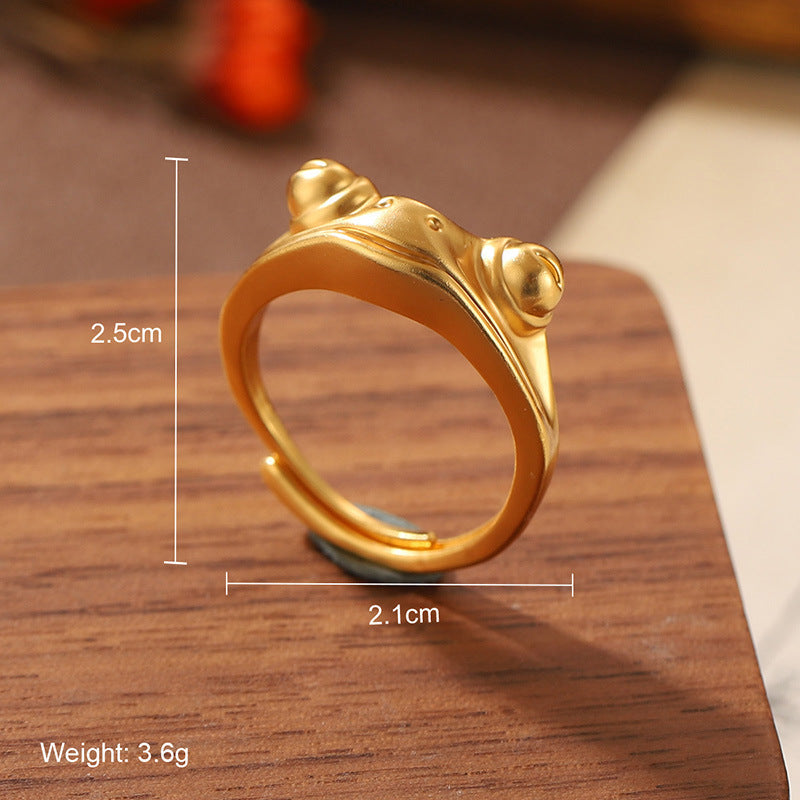 High quality natural stone geometric ring, versatile, retro, light-resistant