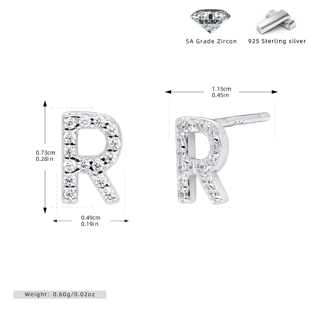 Elegant stud earrings for women with letters