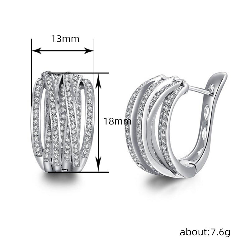 Elegant Lines Multi-Layered Personalized Clip-on Earrings