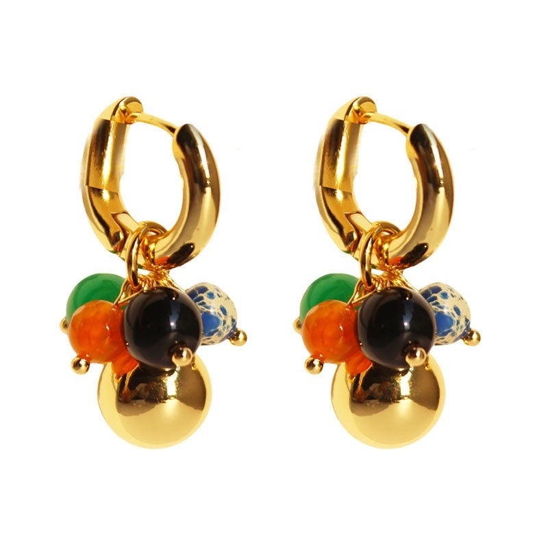 Boucles d’oreilles haut de gamme alliant l’élégance de l’agate - NovaShop NovaShop Gold Bigbuy