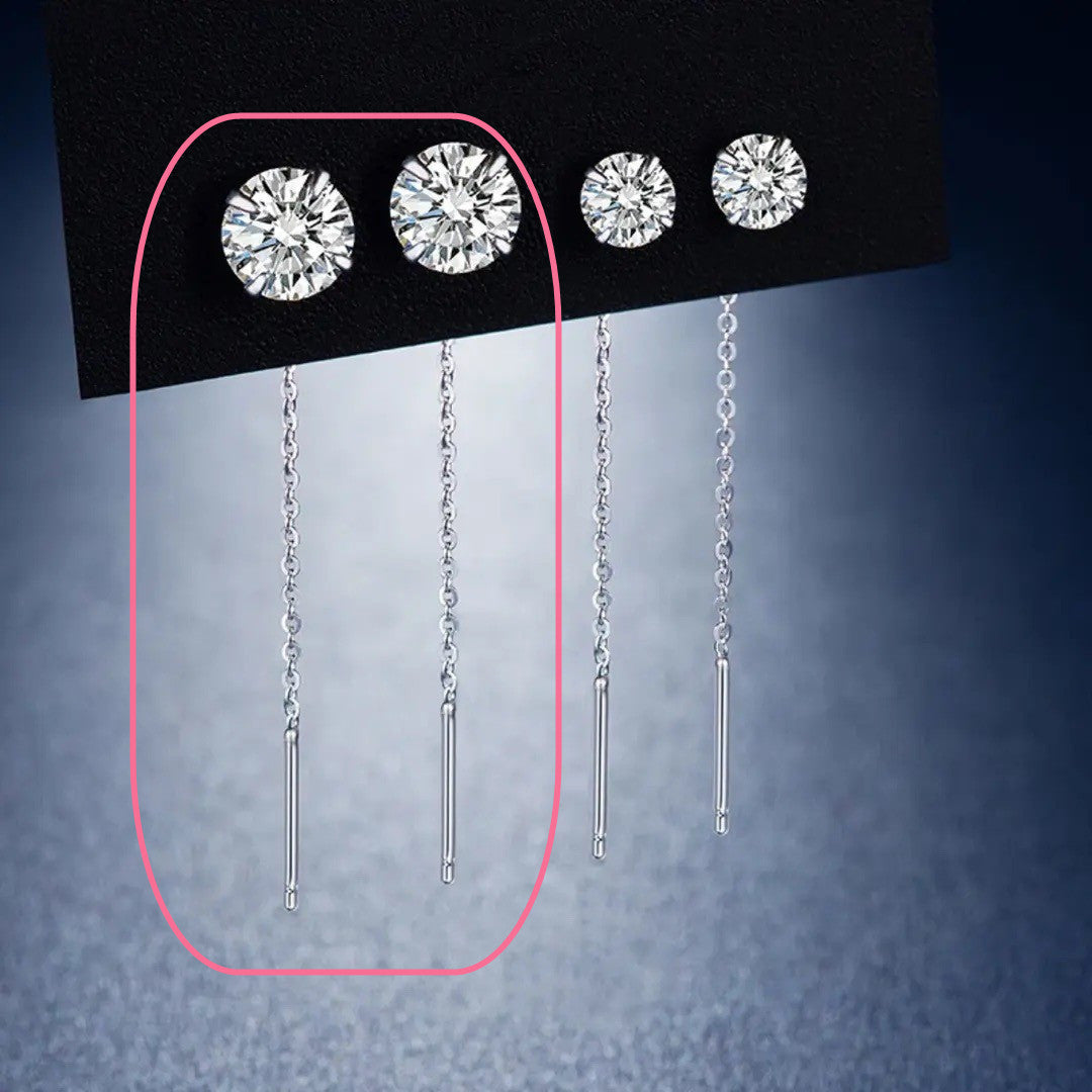 Boucles d’Oreilles Pendantes Femme à Aiguille en Argent Sterling - NovaShop NovaShop Zircon EAR Thread 7mm Bigbuy