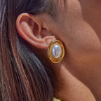 Boucles d'oreilles à tige en acier inoxydable pour femme, style vintage, avec perles, ne se décolorent pas