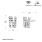 Boucles d’oreilles puces élégantes pour femmes avec lettres - NovaShop NovaShop Platinum N / 925 Silver Bigbuy