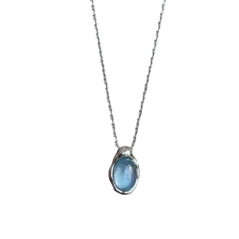 Collier pendentif goutte d’eau bleu marine pour femme - NovaShop NovaShop Navy Blue White Gold Color Bigbuy