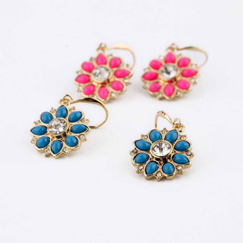 Boucles d’oreilles incrustées de diamants avec pierres précieuses - NovaShop NovaShop Blue Bigbuy