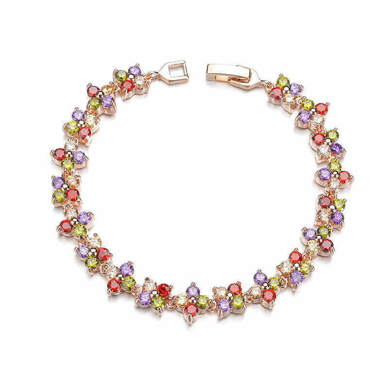 Bracelet délicat orné de petites fleurs serties de zircons associant élégance - NovaShop NovaShop White Bigbuy
