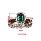 Fashionable three-in-one emerald laminated ring