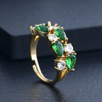 Elegant boho chic zircon ring for women, street jewelry