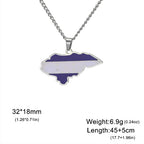 Country map oil drop pendant necklace