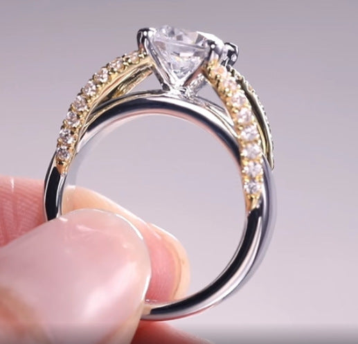 European and American Style Two-Tone Women's Ring