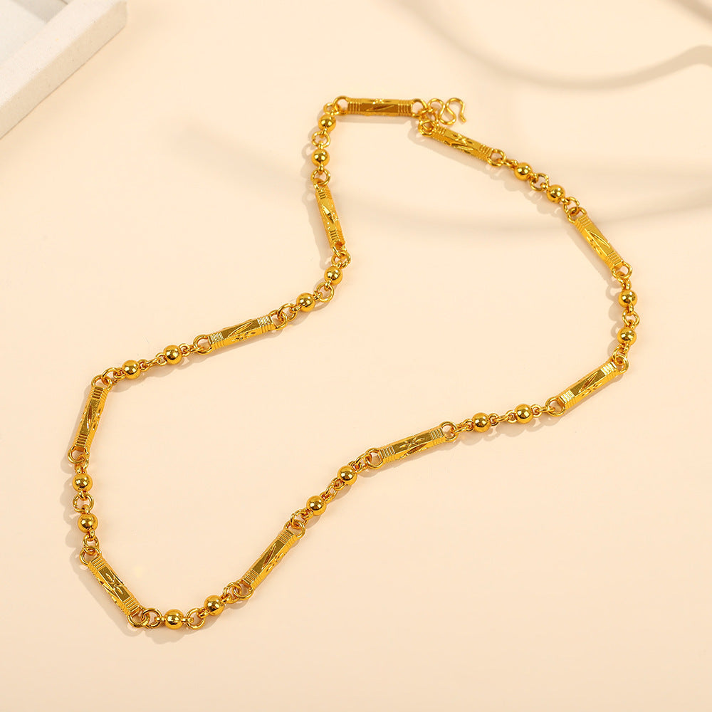 Alloy necklace with a simple and modern design, inspired by snake bones.