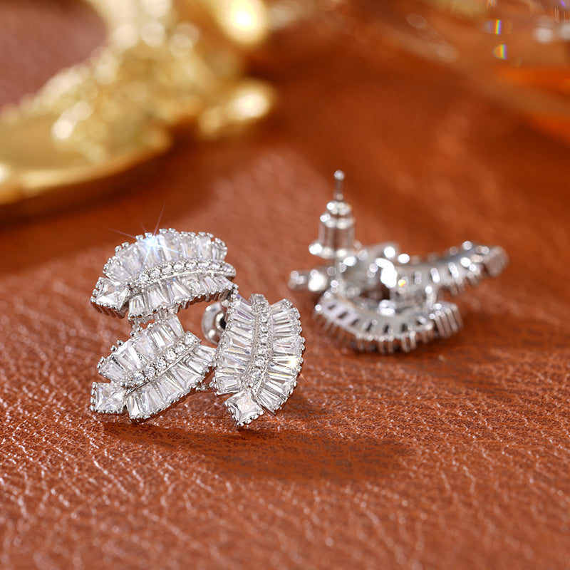 Elegant earrings with a unique leaf design