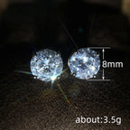 Boucles d’oreilles puces rondes en zircon pour femme, élégantes et raffinées - NovaShop NovaShop White Bigbuy