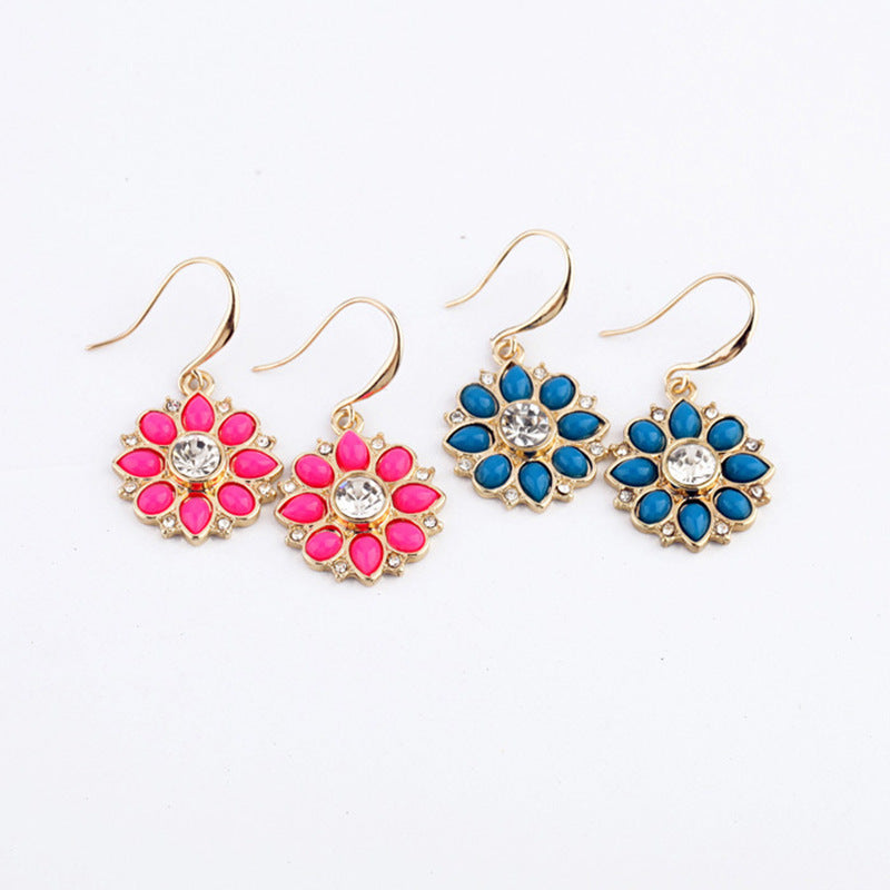 Boucles d’oreilles incrustées de diamants avec pierres précieuses - NovaShop NovaShop Blue Bigbuy