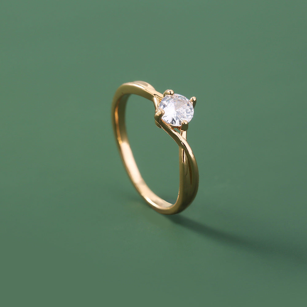 Niche ring with modern design, decorated with zircon