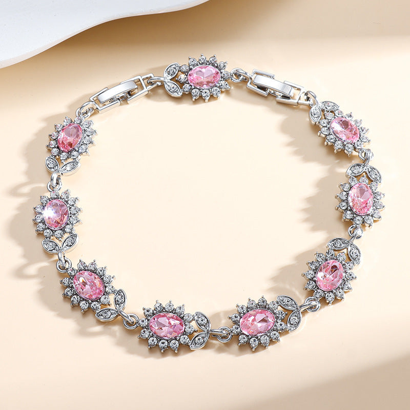 Personality Trend Bracelet Femme Simple avec Zircon Incrusté - NovaShop NovaShop Pink Gem Bracelet Bigbuy