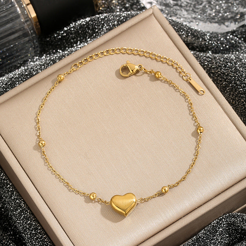 Simple and trendy titanium steel Love necklace for women