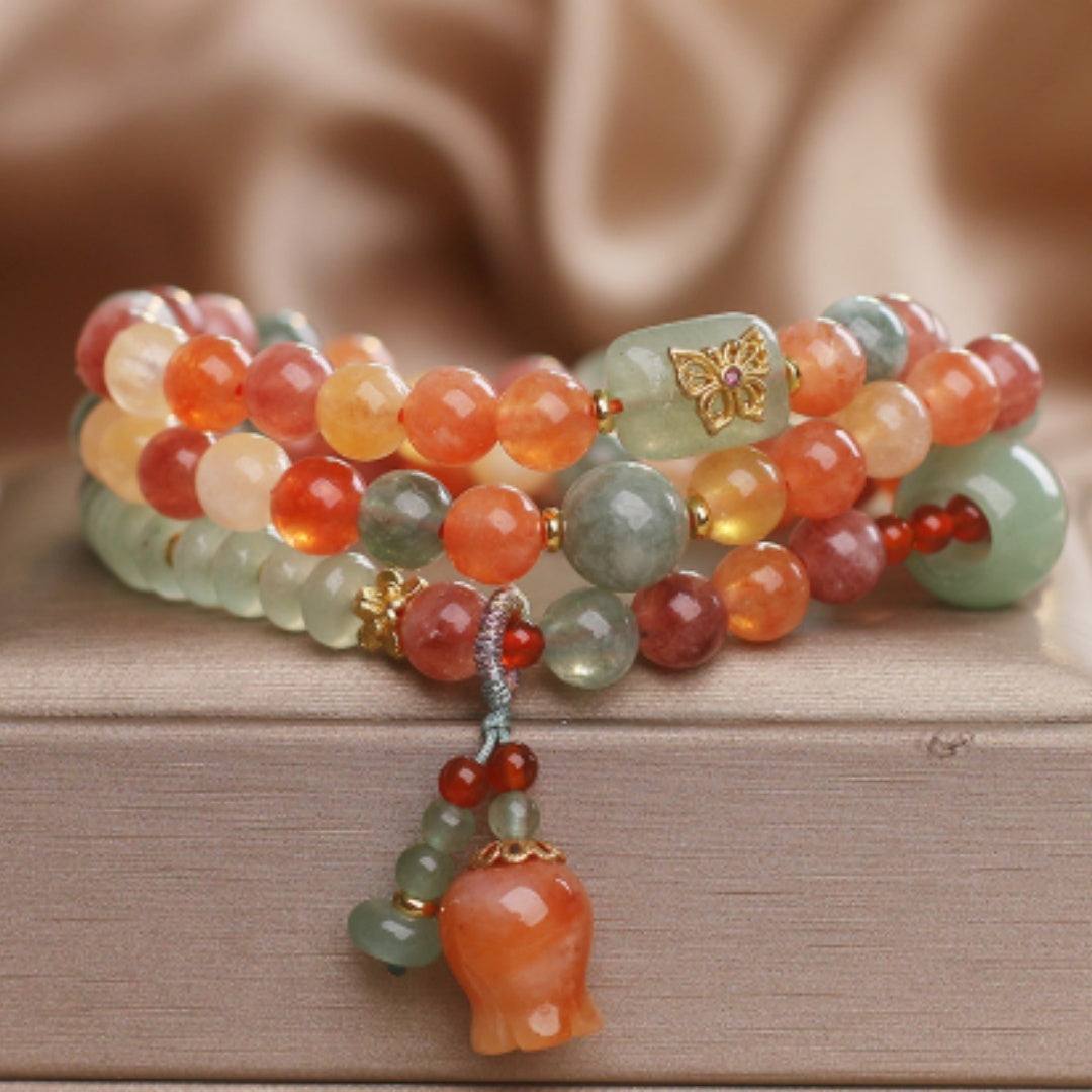 Natural Color Xinjiang Jinsi Jade Multi-circle Bracelet for Women