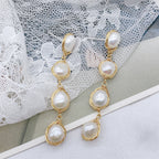 Natural Real Pearl Ins Long Female Tassel Simple Temperament Personalized Earrings