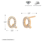 Elegant stud earrings for women with letters