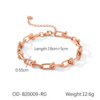 Set including necklace, horseshoe chain bracelet and earrings is made of high quality stainless steel