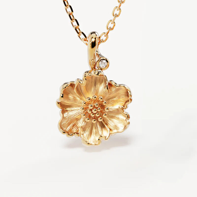 Creative stainless steel pendant necklace for women, December flower pattern, ideal for all occasions