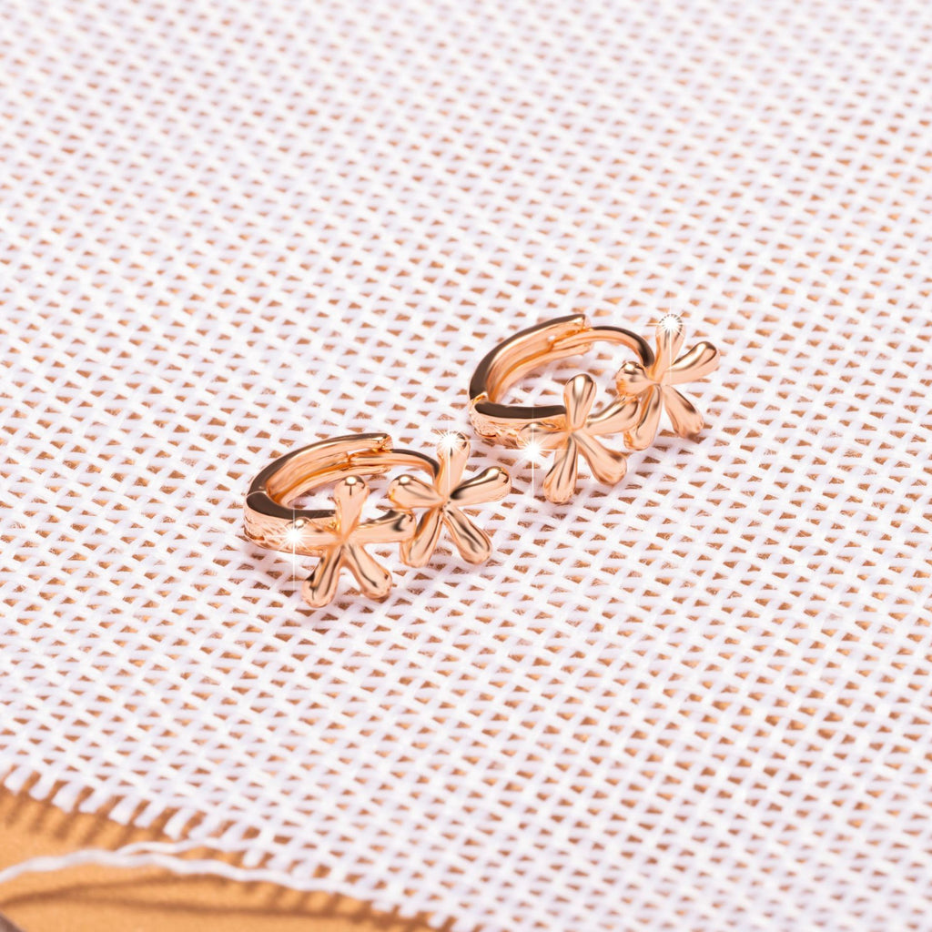 Boucles d’oreilles haut de gamme européennes et américaines en forme de fleur goutte - NovaShop NovaShop Rose Gold Bigbuy