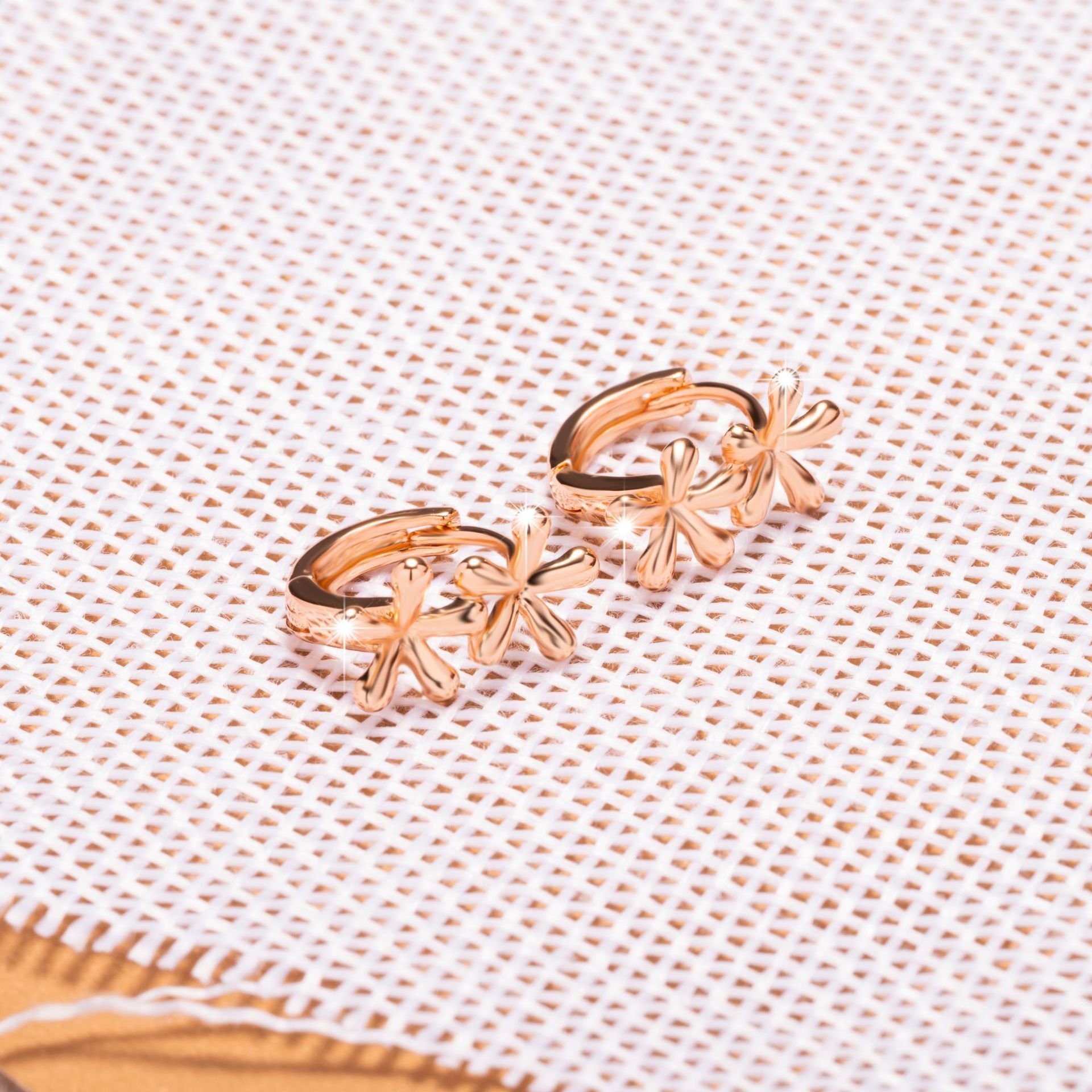 Boucles d’oreilles haut de gamme européennes et américaines en forme de fleur goutte - NovaShop NovaShop Rose Gold Bigbuy