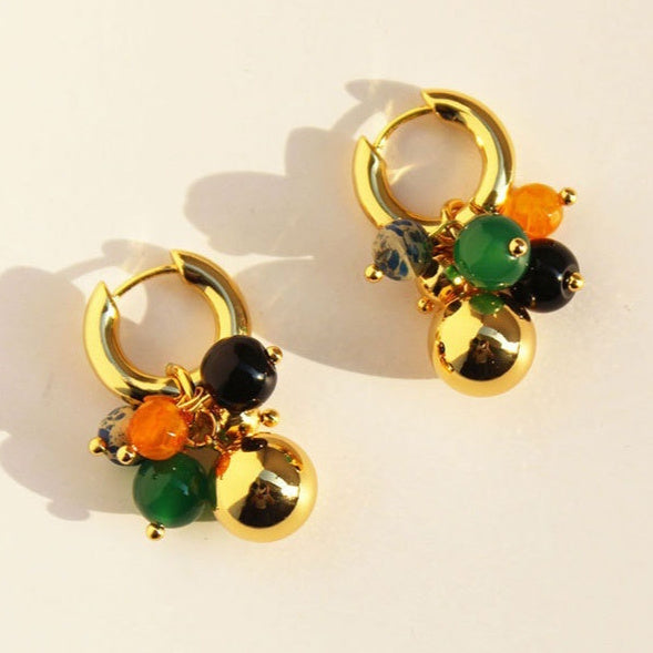Boucles d’oreilles haut de gamme alliant l’élégance de l’agate - NovaShop NovaShop Gold Bigbuy