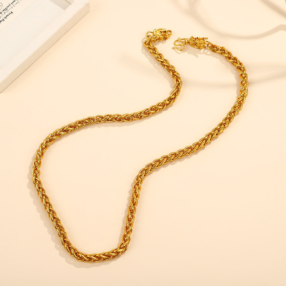 Alloy necklace with a simple and modern design, inspired by snake bones.