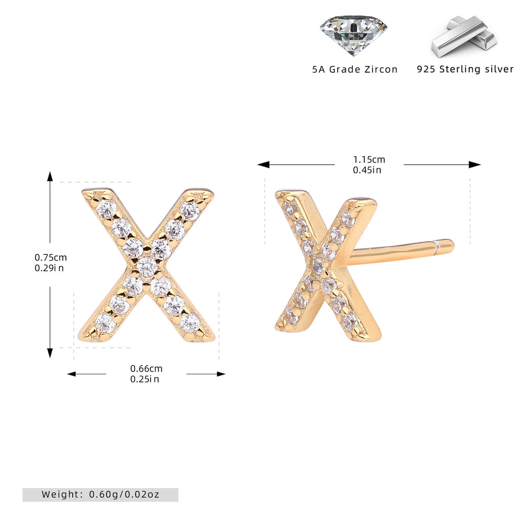 Elegant stud earrings for women with letters