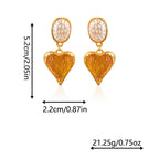 Boucles d’oreilles ovales plissées en forme de cœur d’amour - NovaShop NovaShop Purple Bigbuy