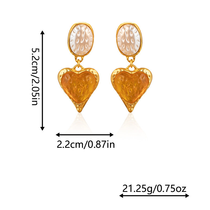 Boucles d’oreilles ovales plissées en forme de cœur d’amour - NovaShop NovaShop Purple Bigbuy