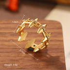 High quality natural stone geometric ring, versatile, retro, light-resistant