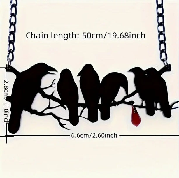 Women's Gothic Retro Hip Hop Necklace with Black Crow