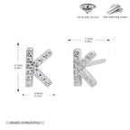Boucles d’oreilles puces élégantes pour femmes avec lettres - NovaShop NovaShop Platinum K / 925 Silver Bigbuy