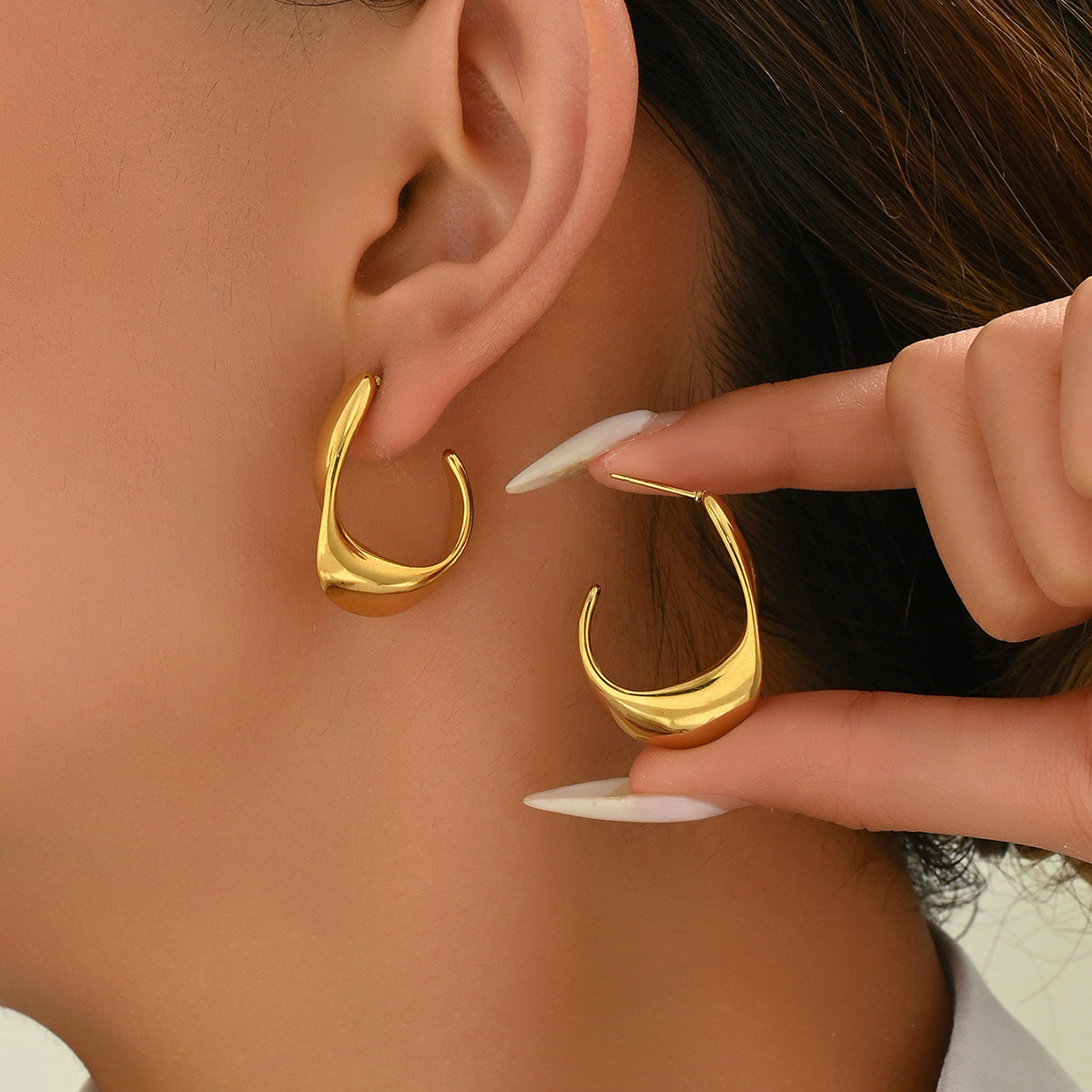 Minimalist Geometric Earrings for Women, Japanese and Korean Style
