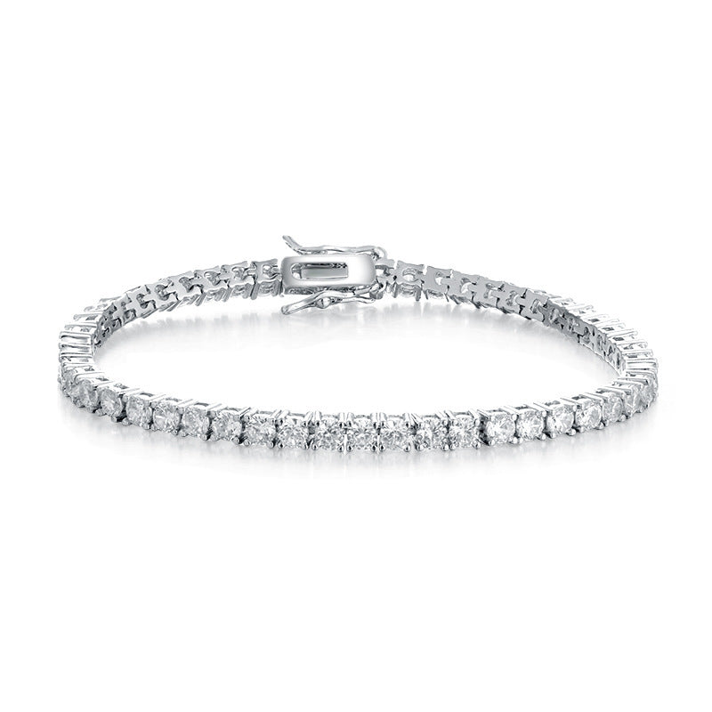 Classic 18k gold bracelet with high quality electroplated zirconia and diamonds