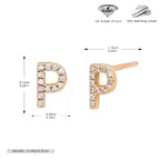 Elegant stud earrings for women with letters