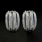 Boucles d’oreilles clip personnalisées multi-couches à lignes élégantes - NovaShop NovaShop White Gold Color Bigbuy