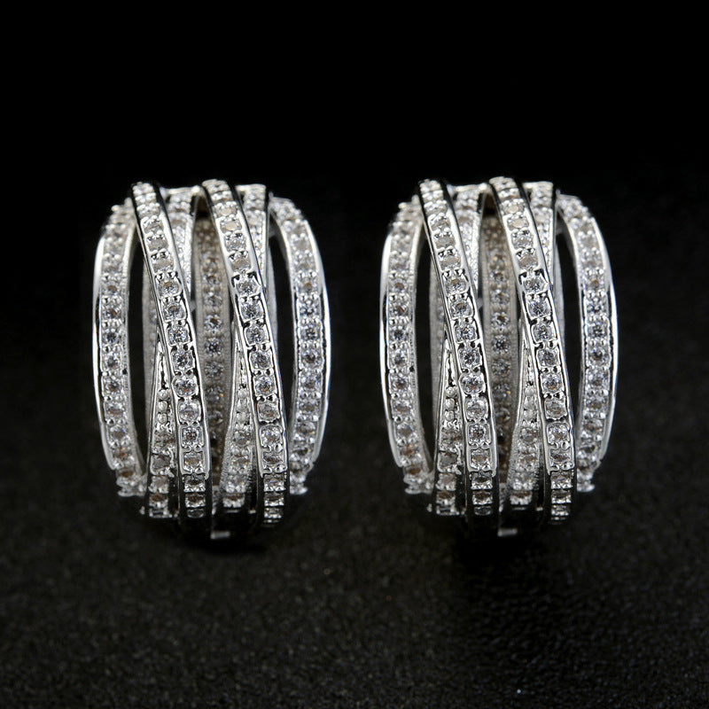 Elegant Lines Multi-Layered Personalized Clip-on Earrings