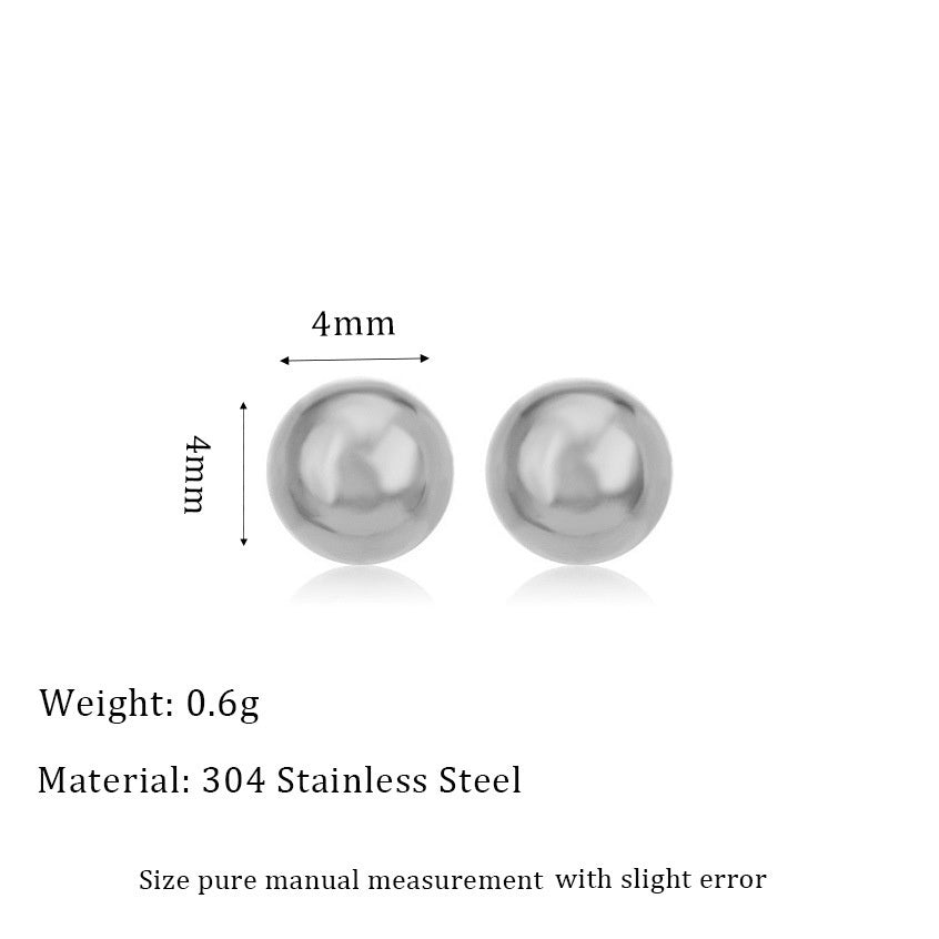 Boucles d’oreilles puces en acier inoxydable plaqué 18 carats, - NovaShop NovaShop MSE0015 S 4mm Bigbuy