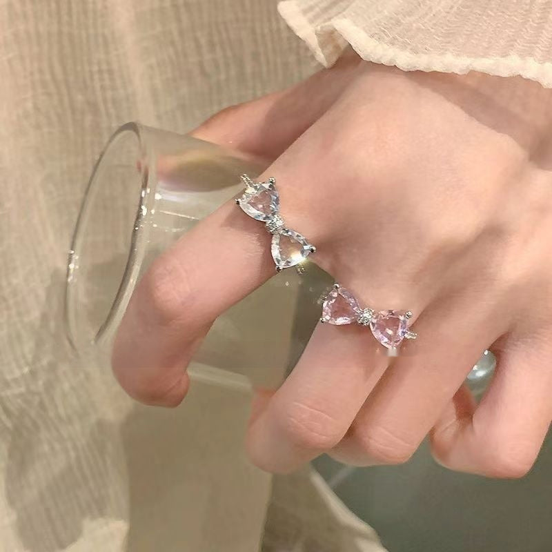 Women's Diamond Open Ring, High-End Niche, Adjustable