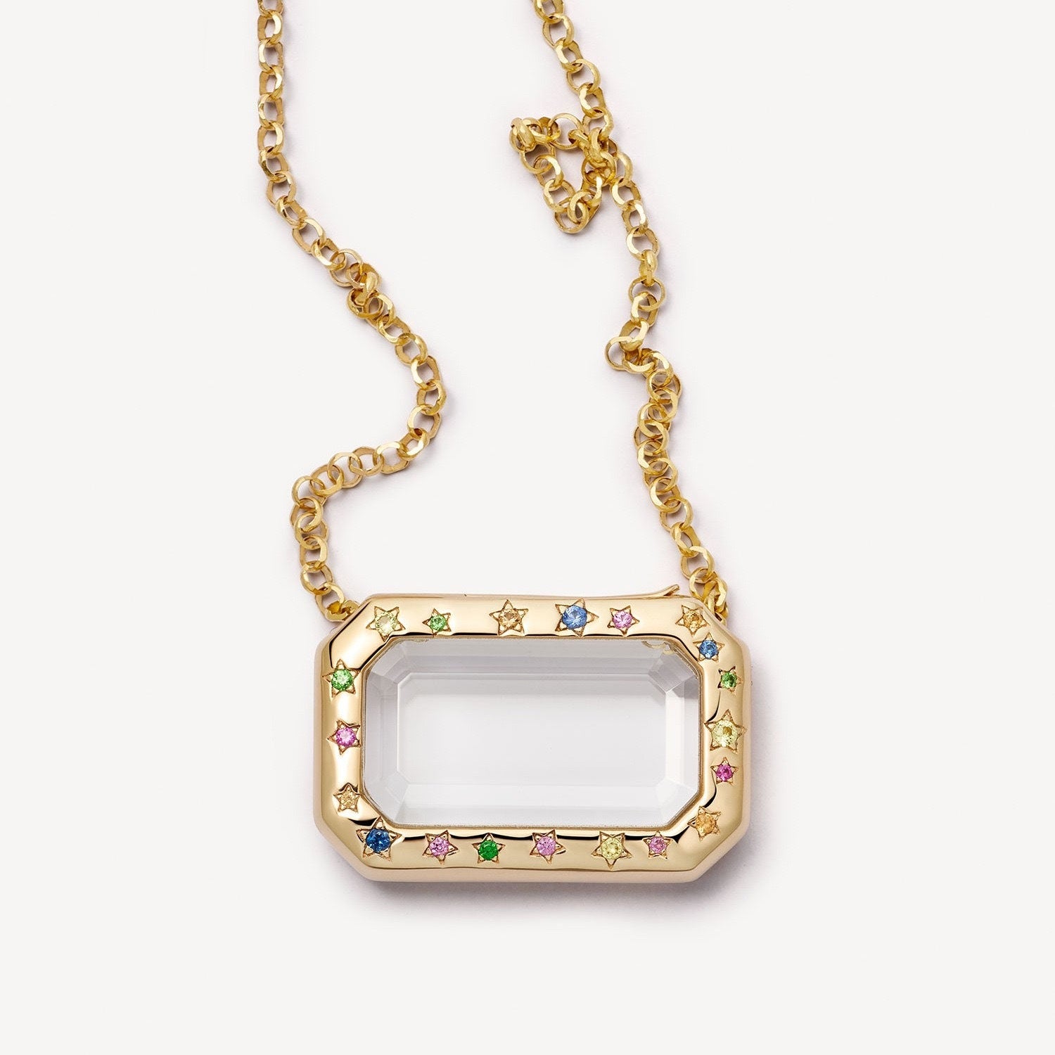 Customizable Clear Memorial Pendant with Opening - French Retro Style