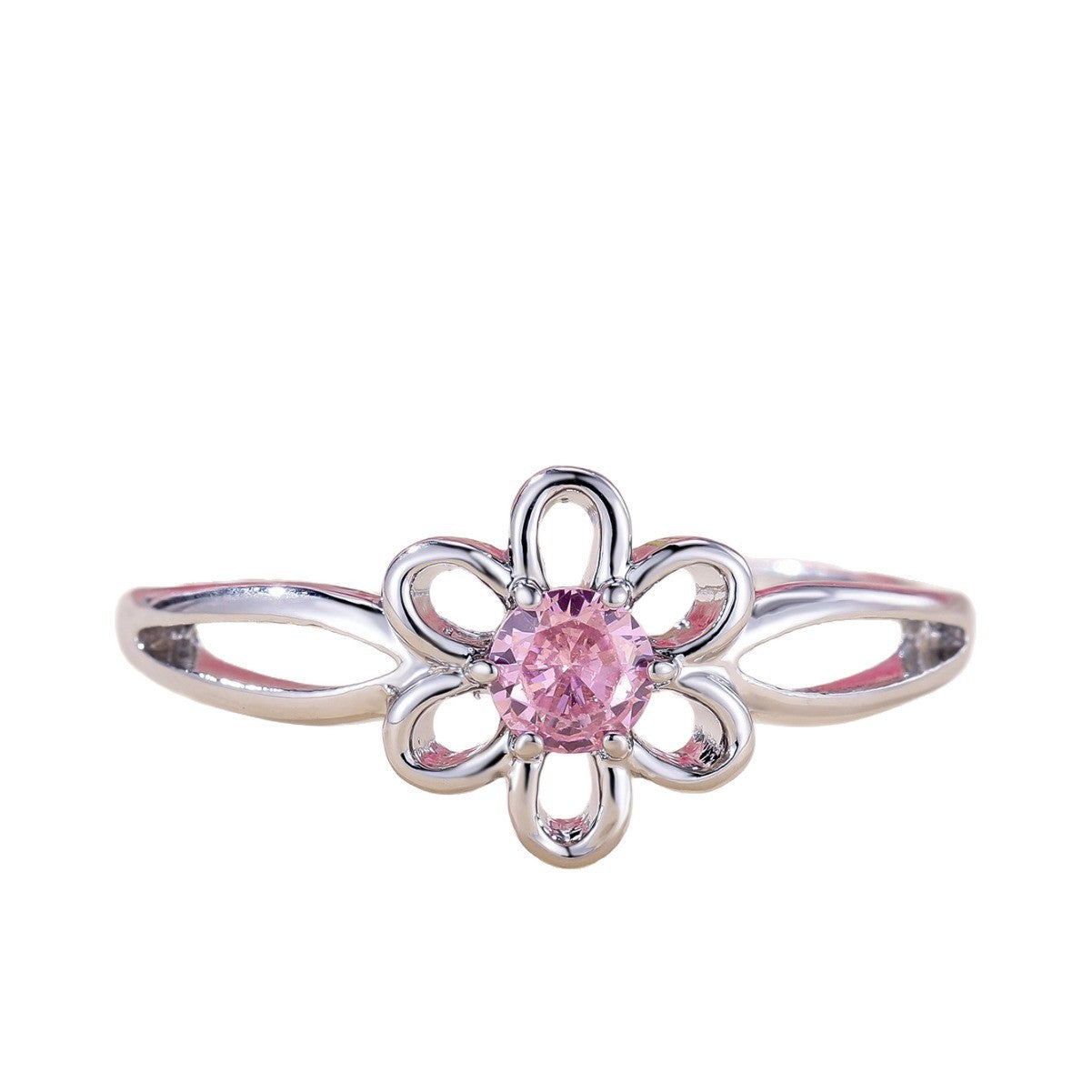 Hollow Flower Women's Ring with Simple and Elegant Design