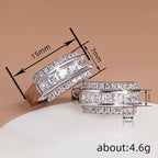 Square zircon set earrings – Elegance Japan-Korea