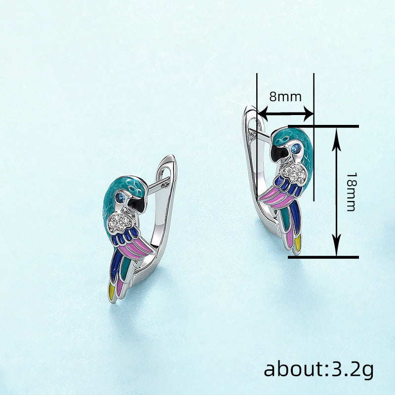Parrot clip-on earrings