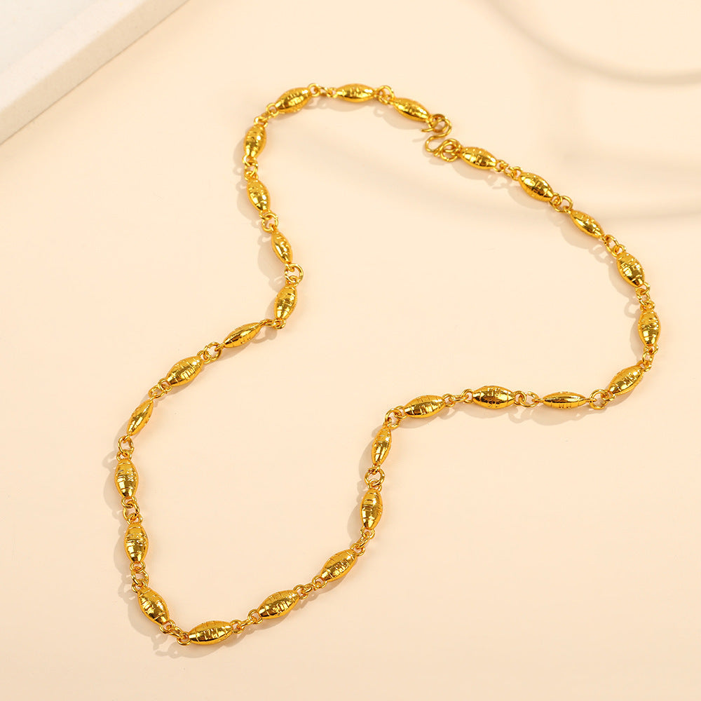 Alloy necklace with a simple and modern design, inspired by snake bones.