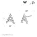 Boucles d’oreilles puces élégantes pour femmes avec lettres - NovaShop NovaShop Platinum A / 925 Silver Bigbuy