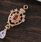 This pendant, micro-encrusted with zircon, in the shape of an openwork water drop